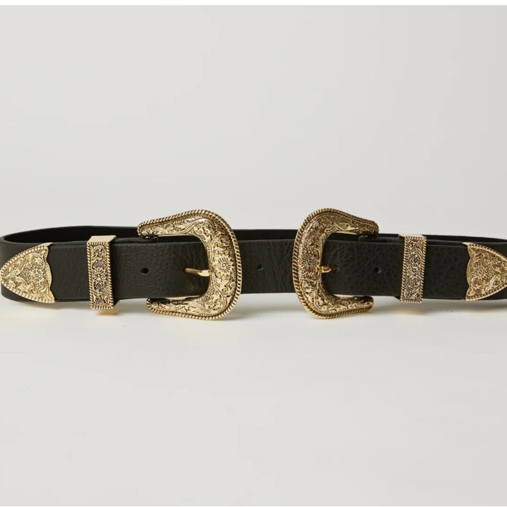 Black Belt with Gold Buckles